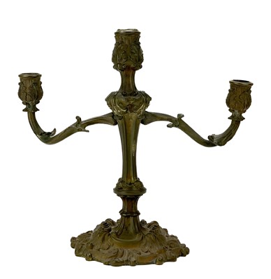Lot 101 - A pair of rococo style ormolu candelabra.