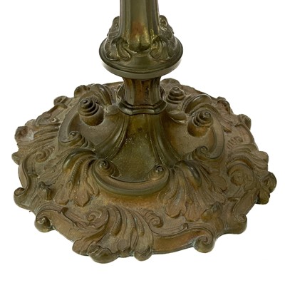 Lot 101 - A pair of rococo style ormolu candelabra.