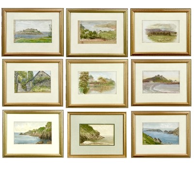 Lot 73 - Nine watercolours dated c.1905 of Channel Island bays and other areas