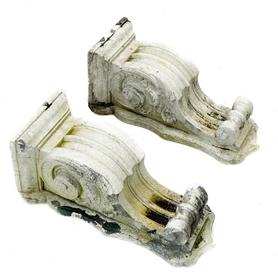 Lot 75 - A pair of reconstituted stone corbels.