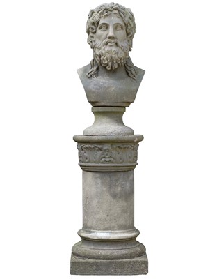 Lot 27 - A reconstituted stone bust of a man.