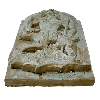 Lot 344 - A reconstituted stone plaque.