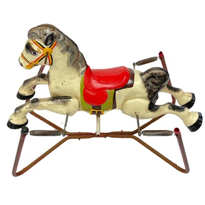 Lot 51 - A Mobo child's tin rocking horse.