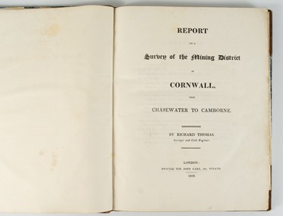 Lot 61 - Richard Thomas. 'Report on a Survey of the Mining District of Cornwall,' 1819.