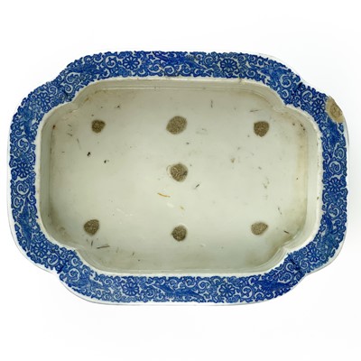 Lot 198 - A Chinese blue and white porcelain bonsai dish, Republic period.