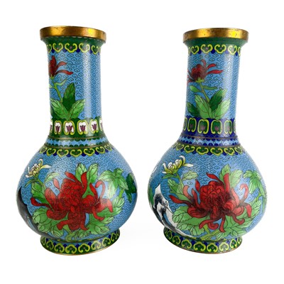 Lot 1234 - A matched pair of Chinese cloisonne vases, early 20th century.