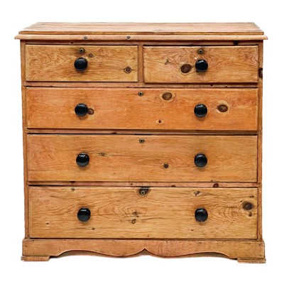 Lot 119 - A 19th century pine chest of drawers