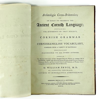 Lot 146 - William Pryce. 'Cornish Grammar and Vocabbulary'.
