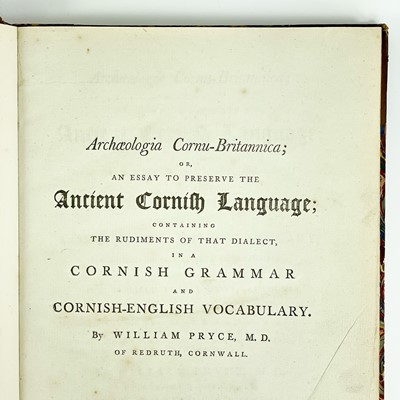 Lot 146 - William Pryce. 'Cornish Grammar and Vocabbulary'.