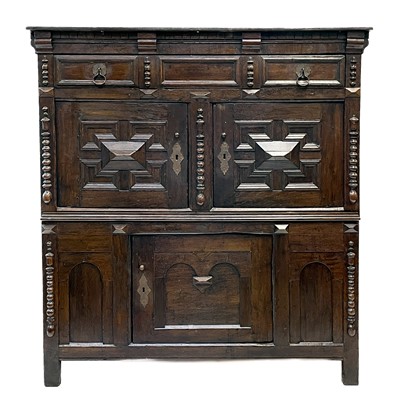 Lot 198 - A late 17th century livery cupboard.