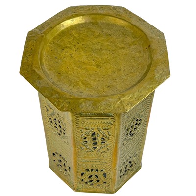 Lot 107 - An Islamic brass occasional table, circa 1900.