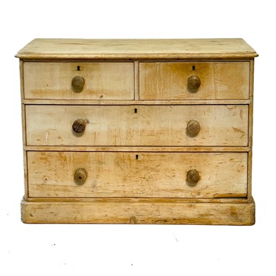 Lot 95 - A 19th century pine chest of drawers.