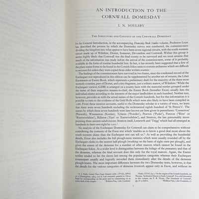 Lot 740 - Domesday book – Cornwall, first edition.