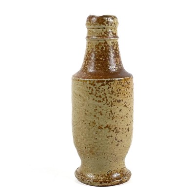 Lot 219 - A small brown saltglaze flask or bottle.