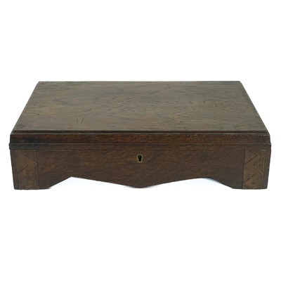 Lot 105 - An oak hinge-lidded pocket watch storage box.