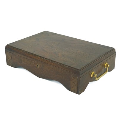 Lot 105 - An oak hinge-lidded pocket watch storage box.