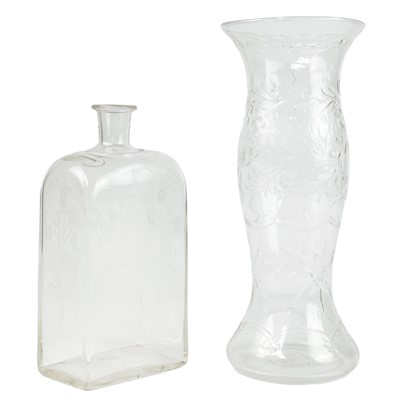 Lot 440 - A 19th century Dutch glass flask.