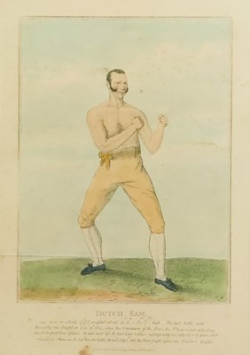 Lot 61 - Boxing interest A coloured aquatint, Dutch Sam.