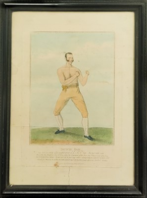 Lot 61 - Boxing interest A coloured aquatint, Dutch Sam.