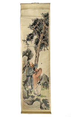 Lot 16 - A Chinese painted scroll, early 20th century.