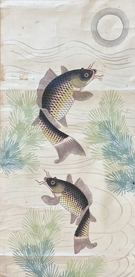 Lot 19 - A large Chinese painted scroll, early 20th century.