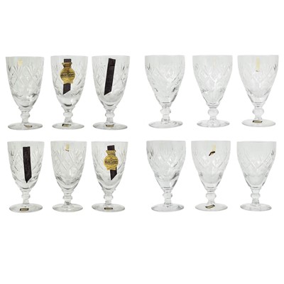 Lot 427 - A set of six Webb Corbett cut crystal wine glasses.