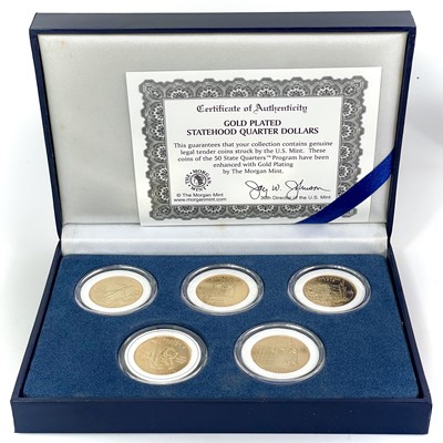 Lot 24 - Complete set of USA 24ct gold plated State Quarters (x50)