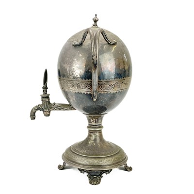 Lot 157 - A Victorian silver plated samovar.