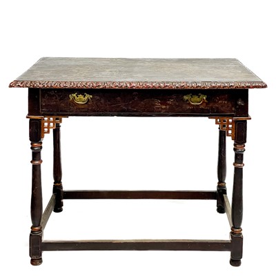 Lot 222 - A lacquered table in the Chinoiserie taste.