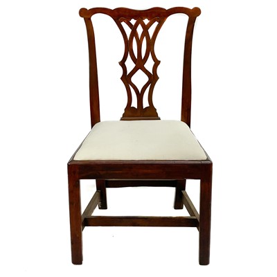 Lot 103 - A rare George III yew wood country Chippendale side chair.