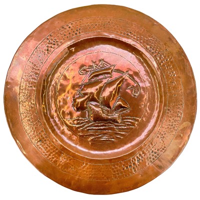 Lot 260 - A J & F Pool, Hayle Cornish copper plaque.