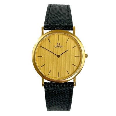 Lot 153 - An Omega De Ville gentleman's gold plated quartz wristwatch.