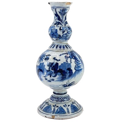 Lot 261 - A Dutch Delft blue and white vase.