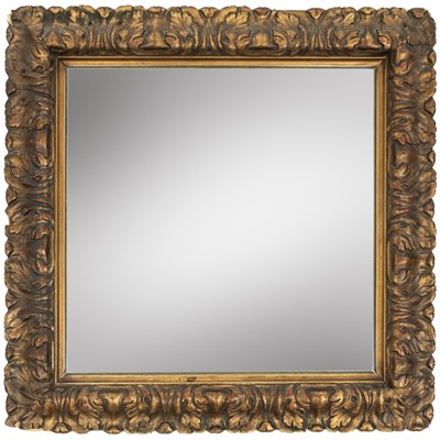 Lot 674 - A gilt gesso square wall mirror.