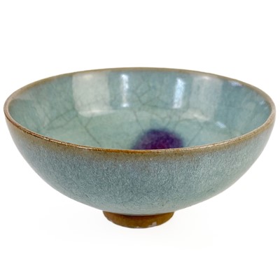 Lot 374 - A Chinese Junyao purple-splashed bowl, Yuan Dynasty style.