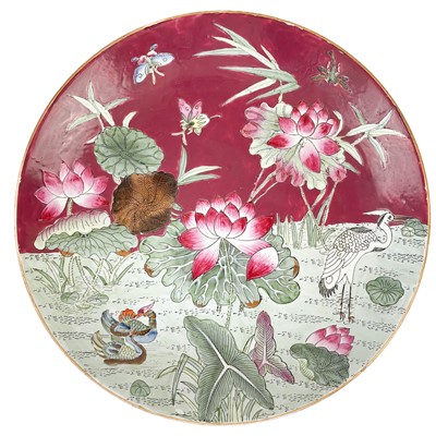 Lot 1197 - A large Chinese porcelain charger, Daoguang mark.