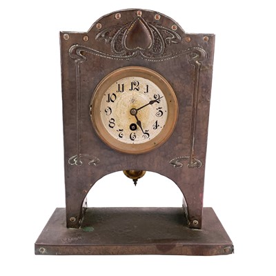 Lot 326 - A J & F Pool of Hayle copper clock.