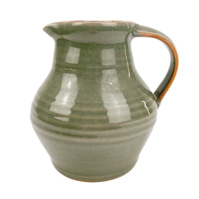 Lot 416 - A Crowan Pottery celadon jug by Harry Davis.