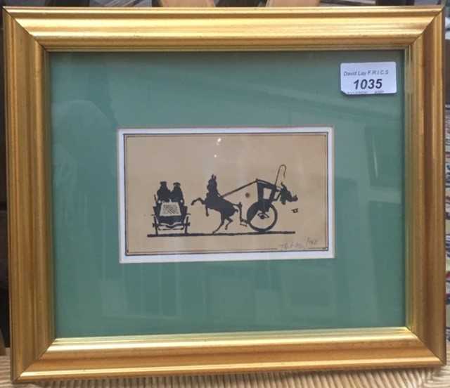 Lot 1035 - T. GIBSON Silhouette print Signed in pencil...