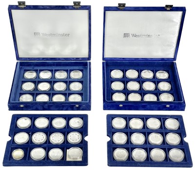 Lot 26 - Silver Proof Crown Sized World War 2 60th Anniversary Coins (x 48)