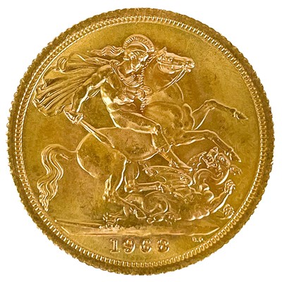 Lot 38 - A 1968 full sovereign gold coin.