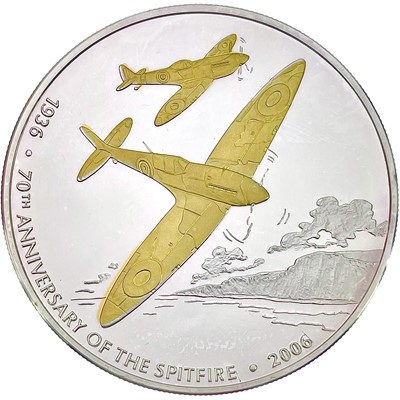 Lot 34 - Silver .999 grade 5oz proof Spitfire Aircraft Medallion