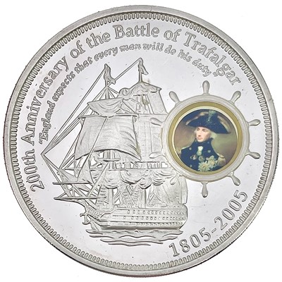 Lot 36 - Silver .999 grade 5oz proof Cook Islands 2005 $10 Trafalgar commemoration coin