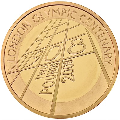 Lot 45 - 2008 GB gold £2 proof "4th Olympiad 1908 centenary" coin