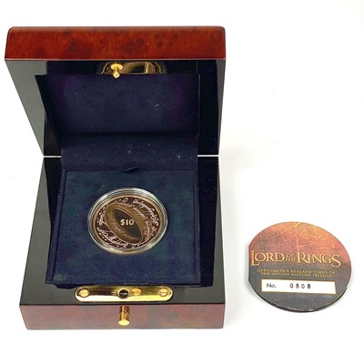 Lot 46 - Lord of the Rings New Zealand 22 ct gold $10 2003 proof coin "The Ring of Power"