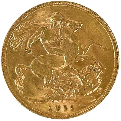 Lot 44 - A George V 1911 full sovereign gold coin.