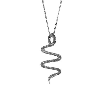 Lot 46 - A contemporary 9ct white gold diamond set pendant necklace.