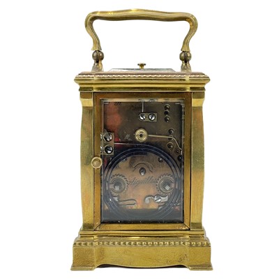 Lot 339 - French 19th century repeater carriage clock.