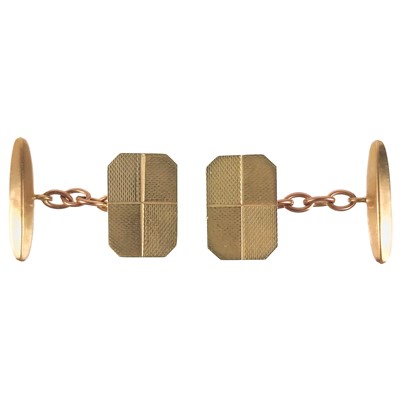 Lot 53 - A pair of 9ct rose gold cufflinks.