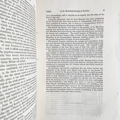 Lot 766 - 'Journal of the Statistical Society of London,'